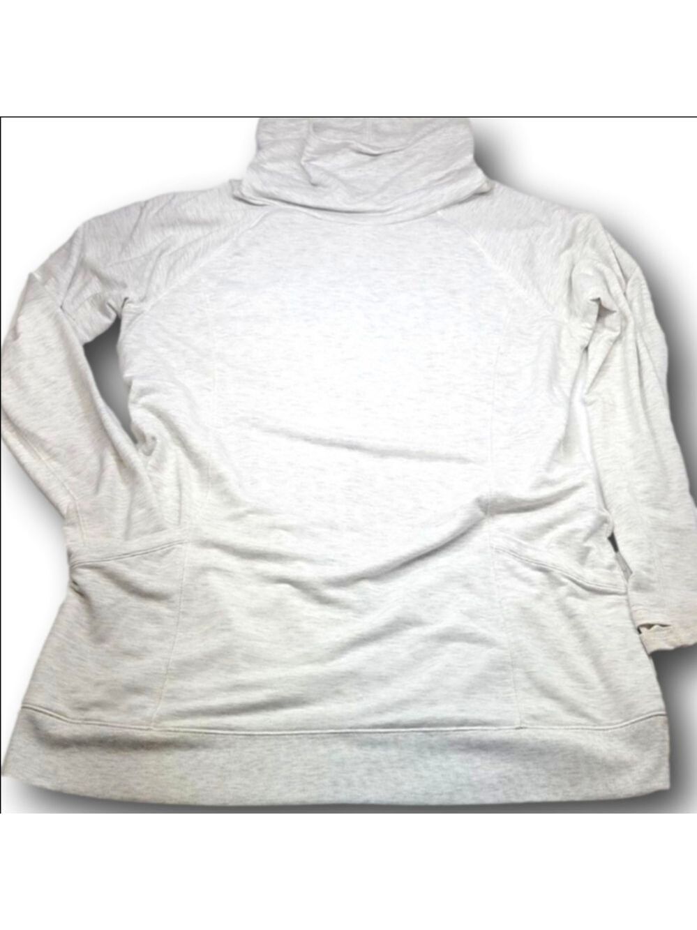 Women's tunic length Light Gray Cowl Neck Sweatshirt XXL